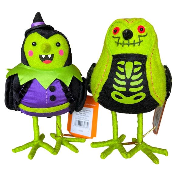 Target Hyde & Eek Featherly Friends Halloween Felt Birds X-Ray &  Spellma - Picture 1 of 10